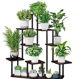 Support à fleurs moderne en métal avec étagères irrégulières pour plantes d'intérieur, décoration intérieure, style minimaliste, finition thermolaquée - Product Image 3