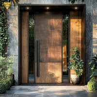Porte pivotante en aluminium pour entrée de villa au design moderne, isolation phonique, profil noir extérieur, haute qualité, pour extérieur