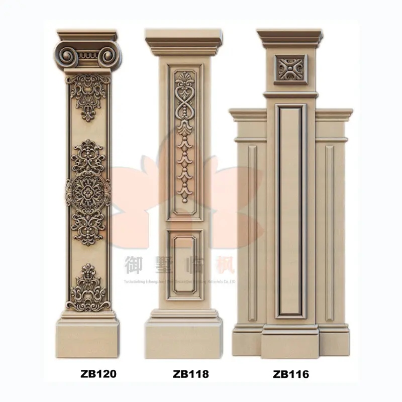 Moulage en mousse EPS, colonne romaine de décoration externe, plaque de colonne en relief carrée