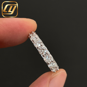 Fine Jewelry Round Brilliant Diamond 4MM IGI Certified 925 Sterling Silver Wedding Band <b>Ring</b> VS Clarity Lab Grown Diamond - Product Image 5