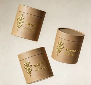 Boîte cylindrique personnalisée en papier pour bougies, emballage haut de gamme en carton rond avec dorure à chaud pour bougies parfumées et spirales d'aromathérapie - Product Image 3