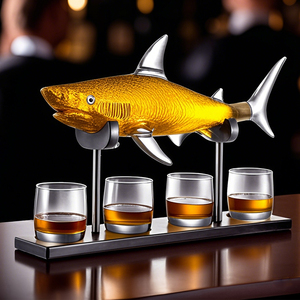 1000ml Shark Design Carafe Verre pour Whisky <span class=keywords><strong>Scotch</strong></span> <span class=keywords><strong>Bourbon</strong></span> & Vodka Cadeau pour les amateurs de vin - Product Image 3