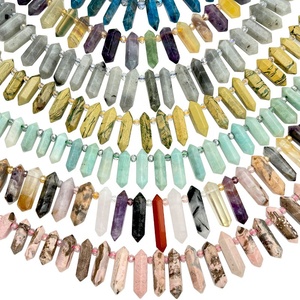 Amazonita natural apatita piedra de cuarzo rosa cuentas curación cristal doble punto GEM COLGANTE para joyería DIY pulsera collar - Product Image 2