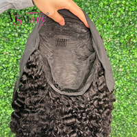 Perruque mi-tête à double trame, cheveux humains bouclés birmans, fournisseur de cheveux humains vierges bruts SDD, perruque sans lacet faite à la machine avec bandeau