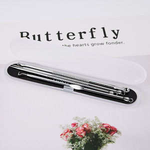 ट्रेंडिंग ब्यूटी पिंपल एक्सट्रैक्टर 4पीसी रोज़ गोल्ड ब्लैक हेड रिमूवर किट पारदर्शी केस के साथ - Product Image 6