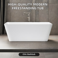 Baignoire autoportante en acrylique de haute qualité égouttoir Design moderne emballage empilé prix modéré pour application hôtelière