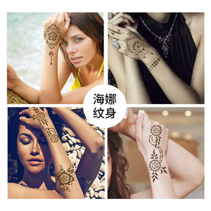 Stencil per Tatuaggi Temporanei Indiani e Arabi, Adesivi per Tatuaggi all'Henné con Glitter per Donne e Ragazze - Product Image 2