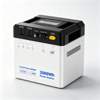 Station d'alimentation portable de 2000 Wh avec fonction UPS à onde sinusoïdale pure de 1000 W pour camping-car, camping et système solaire hors réseau