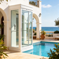 Ascenseur compact pour villa, capacité quatre personnes, moteur sans engrenages, pour maisons à deux étages dans les villes tropicales chaudes et humides, ascenseur domestique