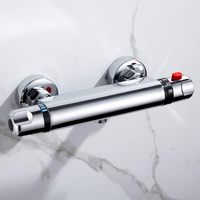 Chrome Montage Mural Cuivre Thermostat Robinet De Douche Robinet Salle De Bains En Laiton Thermostatique Douche Mitigeur