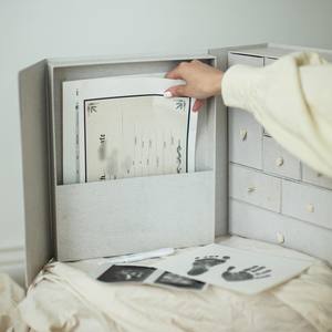 Scatola Regalo per Neonati in Tessuto con Doppia Apertura, Cassetto Portaoggetti per Gioielli, Calendario dell'Avvento per <span class=keywords><strong>Ricordi</strong></span>, Scatola Ricordo per Bambini - Product Image 6