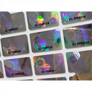 Rectángulo Etiqueta de holograma etiqueta con logotipo personalizado y la impresión con el número de serie - Product Image 4