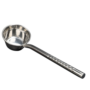 Cuchara/espumadera de acero inoxidable con mango largo DFU202, logotipo OEM de fábrica - Product Image 1