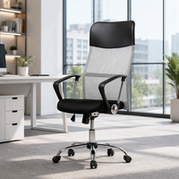 Chaise de bureau ergonomique à dossier haut en maille respirante avec appui-tête en PU, pivotante et réglable, pour personnel informatique - Vente en gros usine
