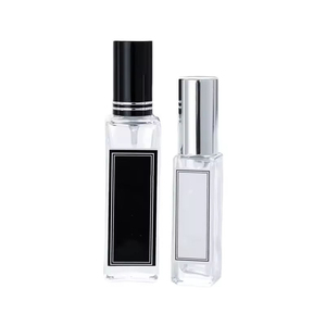 Botella de Perfume Rectangular de Vidrio al por Mayor, 5ml 10ml 15ml, con Tapa de Aluminio Negra, Dorada o Plateada, Atomizador de Perfume Vacío - Product Image 1
