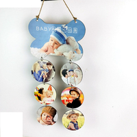 Panneau mural de décoration intérieure, cadre photo de bébé premier an, sublimation, plaque MDF, bricolage, artisanat en bois