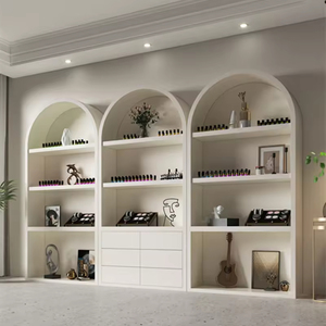 定制喷漆现代木质储物化妆品展示柜，适用于美容院和超市商业用途 - Product Image 1