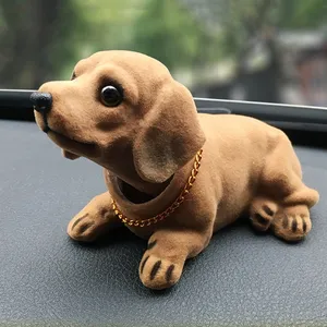 Boneka anjing bergoyang kepala bergoyang, mainan lucu Bobble kepala boneka anak anjing untuk dekorasi Interior mobil