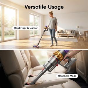 Aspirateur portable sans fil Dys à piles avec filtre HEPA et sac pour la maison, la voiture, l'hôtel, nettoyage humide/sec - Product Image 3
