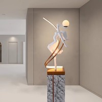 Lampe sur pied LED moderne à grande base E27, design humanoïde en résine, pour salon et chambre à coucher, approvisionnement direct usine