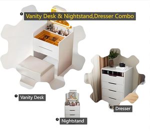 Bàn trang điểm <span class=keywords><strong>mini</strong></span> 2024 có gương, đa năng, kèm đèn, bàn trang điểm, bàn cạnh giường ngủ - Product Image 6