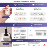 Kits de Enchufes con Sensor de Movimiento Inalámbrico Estándar de EE. UU. de 10 A, Interruptor con Sensor PIR Mini sin Cables, Encendido/Apagado Automático de Dispositivos Eléctricos