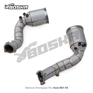 ท่อแคท OEM พร้อมดาวน์ไปป์สำหรับ Audi RS6/RS7 C8 4.0T ปี 2019-2024 รถสปอร์ต สแตนเลสสตีล ระบบไอเสีย Boska High Flow - Product Image 5