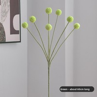 Fleurs artificielles Craspedia Billy Balls de 60 cm, 7 têtes, en plastique, pompons blancs, modernes, faites à la main, imperméables, légères, pour mariage et décoration intérieure