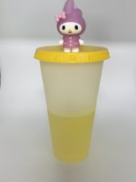 Gobelet en plastique 24OZ avec couvercle figurine 3D, activé par le froid, changeant de couleur / Gobelet magique pour eau froide
