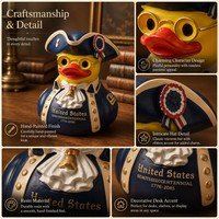 Décoration d'intérieur : Statue de canard en résine avec chapeau tricorne mignon, idéale pour le jardin, l'étagère de bureau, comme cadeau ou pour décorer la table de jardin ou le bureau.