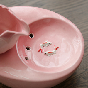 Ceramic Water Fountain For Cats Rounded Shape Automatic Pet Water <b>Dispenser</b> Encourage <b>Drinking</b> Detachable Design - Product Image 1