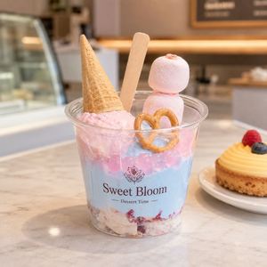 Gobelet en plastique transparent jetable à paroi simple de 9 oz, de qualité alimentaire, en PET, pour glace, café et gâteaux, avec couvercle - Product Image 3