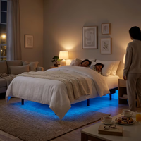Offre Spéciale – Cadre de Lit Flottant en Fer avec Support Robuste, Lumières LED RGB et Télécommande – Idéal pour Chambre à Coucher