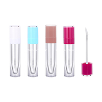 Vente d'usine 8ml plastique ABS AS cylindre brillant à lèvres bouteille transparente liquide rouge à lèvres étui biche pied applicateur brillant à lèvres conteneur
