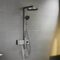 Ensemble de douche mural de luxe en cuivre, finition bronze canon, avec système de pluie et mitigeur de salle de bain pour appartement