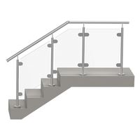 Design moderne 304/316/2205 Inox Acier inoxydable Ascenseur Rail Balcon Balustrade Post Escalier Main courante avec garde-corps en verre