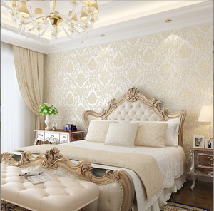 Carta da parati damascata stile Country americano Peel Stick 3D goffrato floreale Non tessuto ignifugo per sala cucina camera da letto di fabbrica - Product Image 2