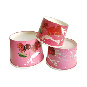 Tazas de helado Kraft redondas de pared simple, cuenco de papel biodegradable de 3oz con capa de pintura PE, logotipo personalizado para manualidades de fideos de yogur - Product Image 4
