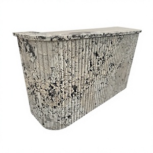 TMZ STONE OEM ODM, Losa Grande Moderna de Mármol de Lujo, Pulida, con Diseño de Montaña Nevada y Zafiro, para Mostrador de Recepción - Product Image 1