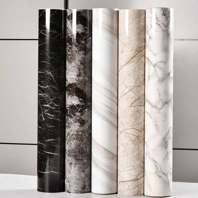 Home decorativo impermeável PVC mármore auto-adesivo adesivos wallpapers contato papel para cozinha bancada