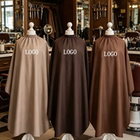 Cape de Coiffure Imperméable Crème Chocolat Brun Foncé Personnalisable pour Salon de Coiffure – Tissu de Coupe pour Coiffeur