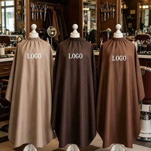 Capa de <span class=keywords><strong>Peluquería</strong></span> Resistente al Agua, Color Crema Chocolate Oscuro, con Estampado Personalizado, para Uso en Salones de Belleza - Product Image 1