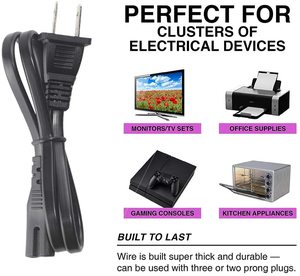 American IEC320 C7 Đầu Nối Cái Dây Sạc TV Hình Cáp Nguồn Phích Cắm 2 Chấu Tiêu Chuẩn Mỹ 8 - Product Image 5
