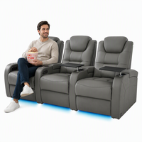 Canapé électrique inclinable à double moteur en cuir pleine fleur, zéro gravité, extensible, pour salons