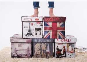 Colorful Printed Folding <strong>Storage</strong> Ottoman /<strong>Storage</strong> Stool <strong>Box</strong>/<strong>Storage</strong> <strong>Seat</strong> - Product Image 5