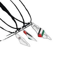 Vente directe d'usine argent or polonais multi-forme en acier inoxydable carte de la Palestine collier fin pour fille