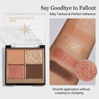 Palette de fards à paupières en poudre métallisés neutres aux tons terreux, haute pigmentation, imperméable, 4 teintes, étiquette privée personnalisée, cosmétiques en gros