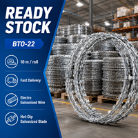 Livraison rapide, fil barbelé double spirale de 50 cm, rouleau de 10 m pour la protection des clôtures d'entrepôt