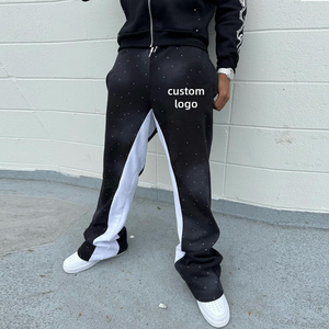 กางเกงขายาวเอวสูงสำหรับผู้ชายกางเกงวอร์มมีกระเป๋าลายสลักลายตัวอักษรนูน3D ตามสั่ง - Product Image 2