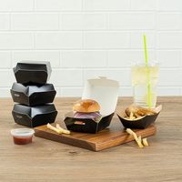 Boîtes en papier personnalisées pour emballages alimentaires, avec logo imprimé, formes et tailles sur mesure, OEM/ODM, ventilées, pour burgers à emporter, avec couvercle pliable
